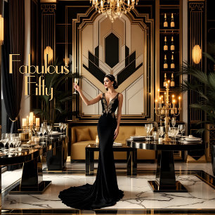 Invitation Elégante Fabulous 50th 1920's Art déco femme