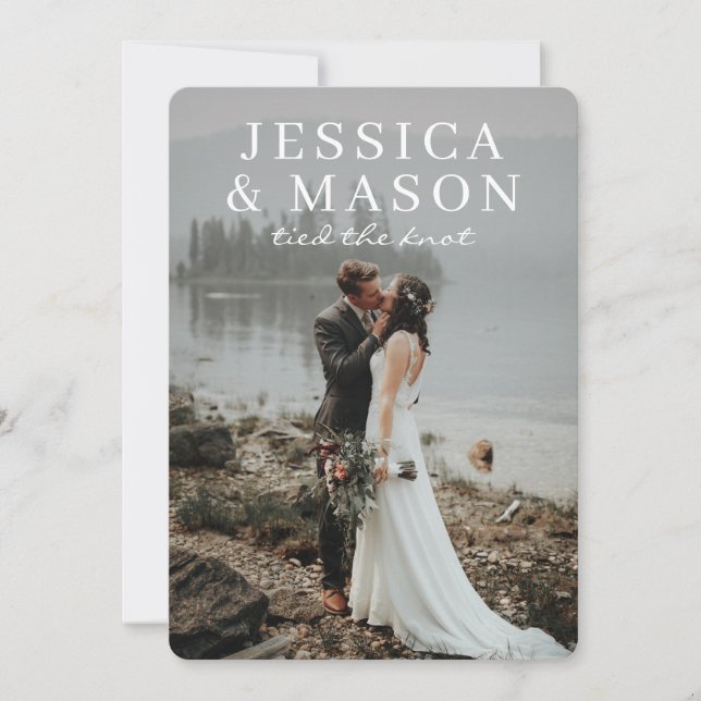 Invitation Élégante Faire-part Elopée superpositio (Devant)