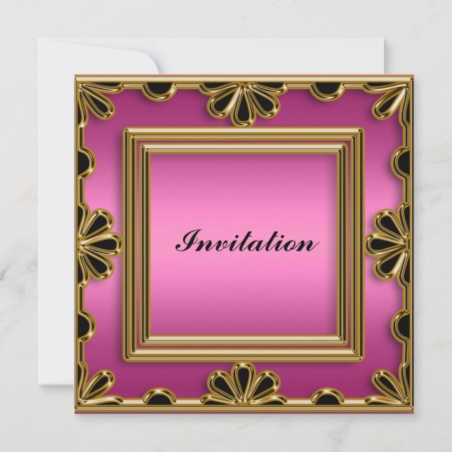 Invitation Élégante fête d'anniversaire de femme (Devant)