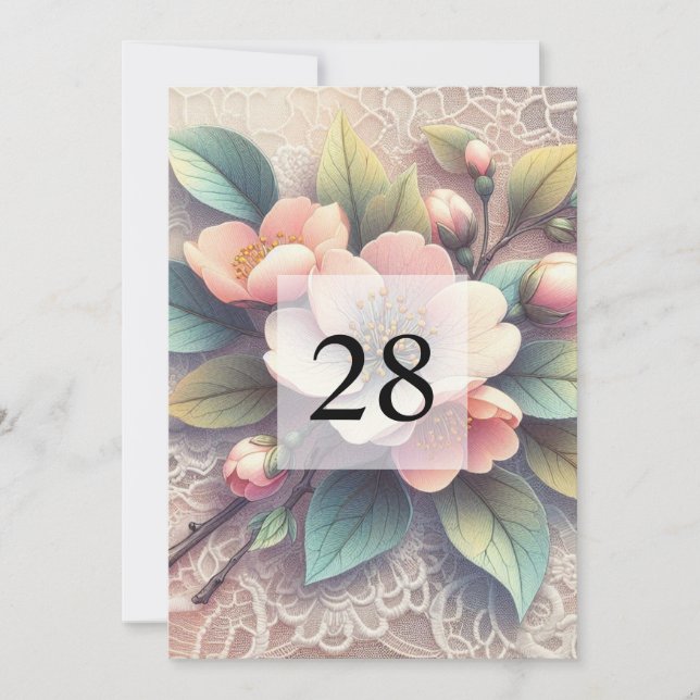 Invitation Elégante fête d'anniversaire de l'aquarelle fleuri (Devant)