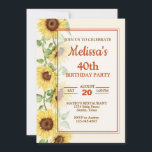 Invitation Élégante fête d'anniversaire de tournesol<br><div class="desc">Joli tournesol toute invitation d'anniversaire d'âge,  modifier le texte vous-même lorsque vous commandez</div>