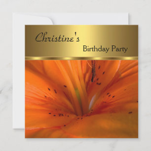 Invitation élégante Fête d'anniversaire Fleur oran
