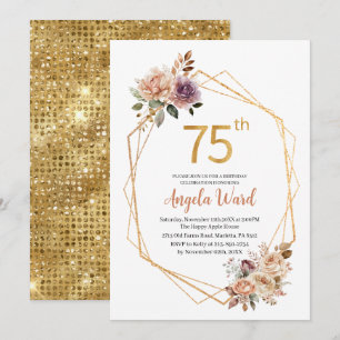Invitation Elégante fête d'anniversaire parties scintillant d