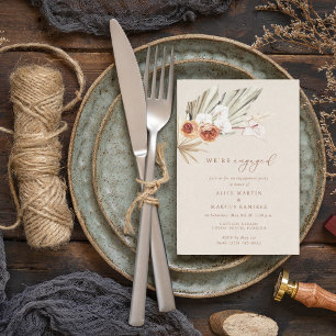 Invitation Élégante fête de fiançailles florale Boho