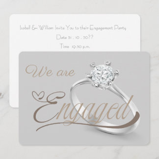 Invitation Élégante fête de fiançailles « Nous sommes fiancés