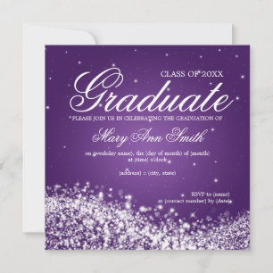 Invitation Élégante fête de fin d'études, qui éclate la vague