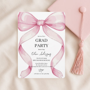 Invitation Élégante fête de graduation de la cou rose