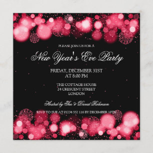 Invitation Élégante fête de la Saint-Sylvestre Rouge d'hiver