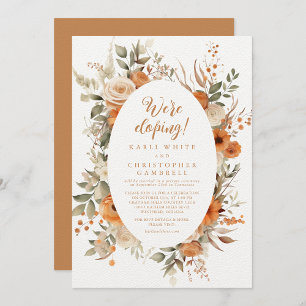 Invitation Élégante fête de l'automne Floral Burnt Orange Elo