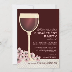 Invitation Élégante fête de l'engagement des Mariages à la fl