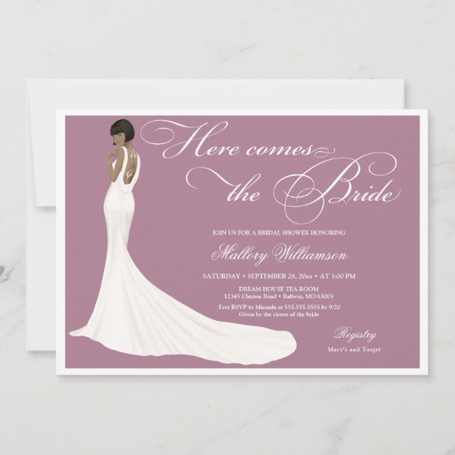 Invitation Élégante Fête de l'mariée de mariée à bijoux (Devant)
