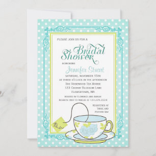 Invitation Élégante Fête de l'mariée de thé floral Vintage