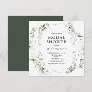 Invitation Élégante Fête de l'mariée de verdure moderne