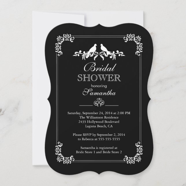 Invitation Élégante Fête de l'mariée Inséparable (Devant)