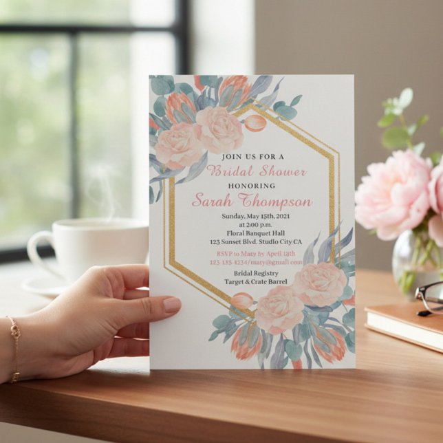 Invitation Élégante Fête de Mariage Bohème Florale (Créateur téléchargé)