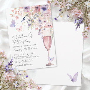 Invitation Élégante Fête de Mariage de Papillon Sauvage