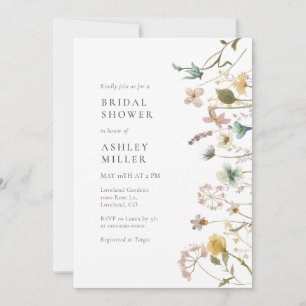 Invitation Élégante Fête de Mariage Florale Aquarelle