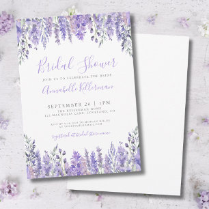 Invitation Élégante Fête de Mariage Florale au Lavande à l'Aq