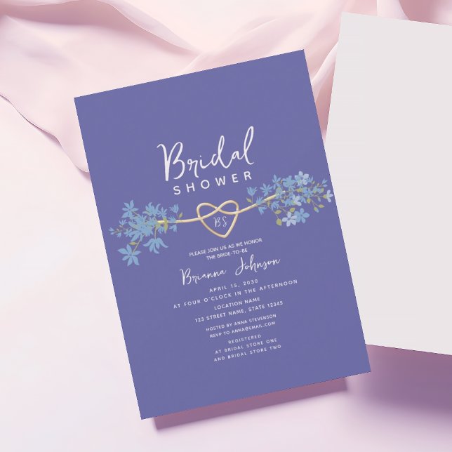 Invitation Élégante Fête de Mariage Florale Violette (Créateur téléchargé)