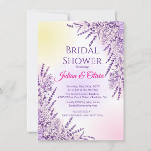 Invitation Élégante Fête de Mariage Lavande Violette
