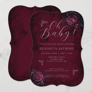 Invitation Élégante Fête de Naissance Papillon de Nuit Rose G