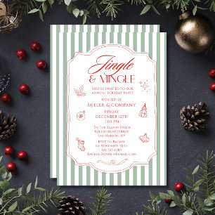 Invitation Élégante fête de Noël d'entreprise Jingle & Mingle