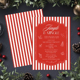 Invitation Élégante fête de Noël d'entreprise Jingle & Mingle