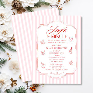 Invitation Élégante fête de Noël d'entreprise Jingle & Mingle