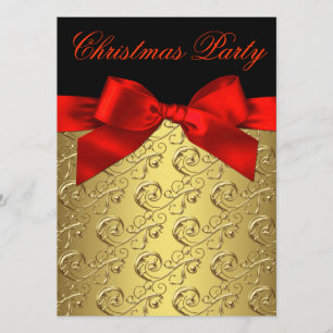 Invitation Élégante fête de Noël d'entreprise Red and Gold