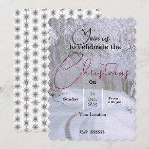 Invitation Élégante fête de Noël d'hiver