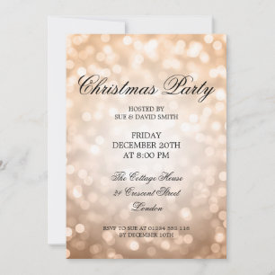 Invitation Élégante fête de Noël Lumières Parties scintillant