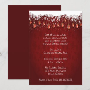 Invitation Élégante fête de Noël rouge