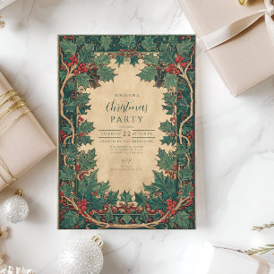 Invitation Élégante fête de Noël Vintage Holly
