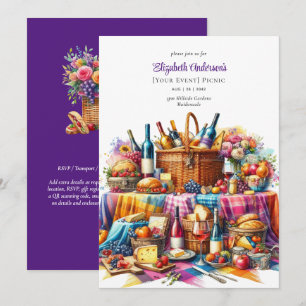 Invitation Élégante fête de pique-nique Anniversaire Départ N