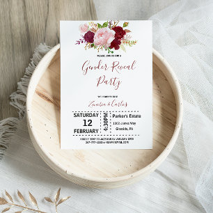 Invitation Élégante fête de révélation de genre tropicale de