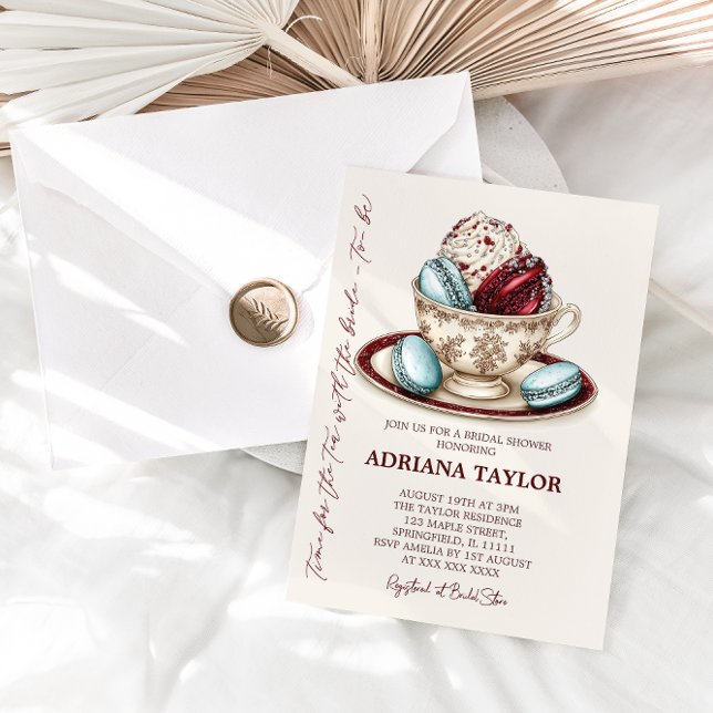 Invitation Élégante fête de thé pour la douche de mariée  (Créateur téléchargé)