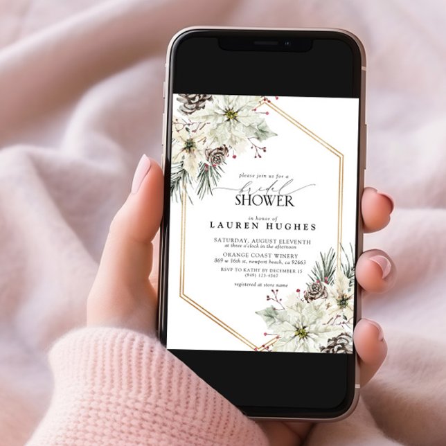 Invitation Elégante Fête des mariées À feuillage persistant F (Créateur téléchargé)