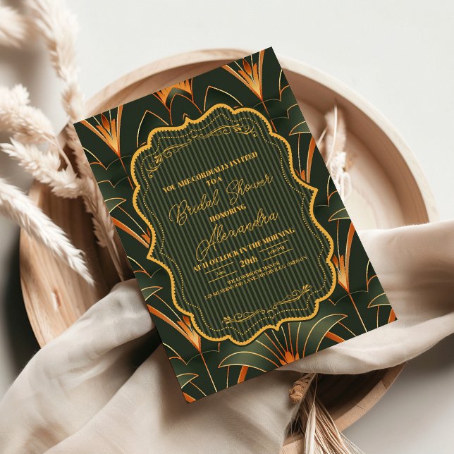 Invitation Elégante Fête des mariées Art Déco Géométrique (Créateur téléchargé)