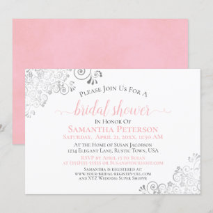 Invitation Elégante Fête des mariées blanche en dentelle blan