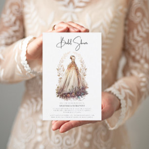 Invitation Elégante Fête des mariées Botanique Blanc