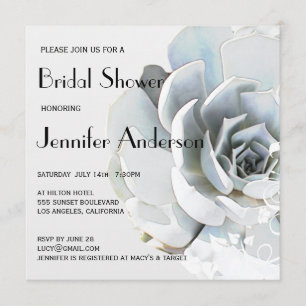 Invitation Elégante Fête des mariées brillante gris argenté b