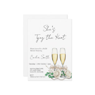 Invitation Elégante Fête des mariées Champagne