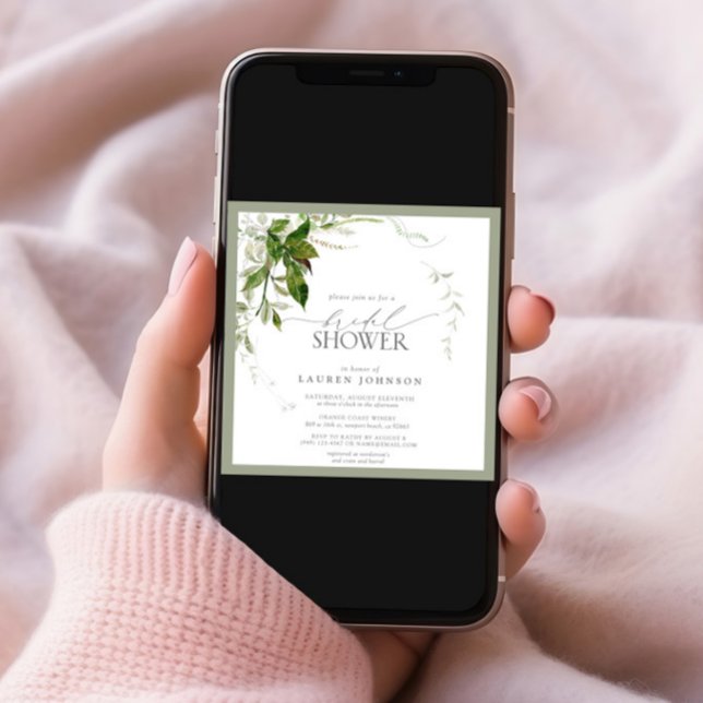 Invitation Elégante Fête des mariées couleur vert émeraude (Créateur téléchargé)