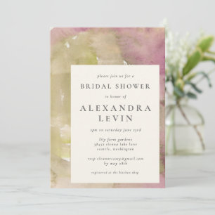 Invitation Elégante Fête des mariées d'aquarelle Abstraite Te