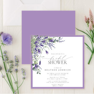 Invitation Elégante Fête des mariées d'aquarelle Lavender Inv