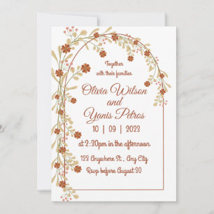 Invitation Elégante Fête des mariées de Boho Rustique Fleur s