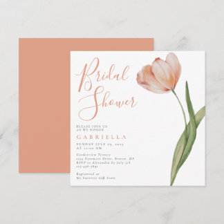Invitation Elégante Fête des mariées de couleur Tulipe de l'a