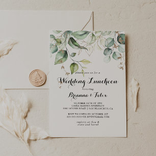 Invitation Élégante Fête des mariées de déjeuner Mariage Gold