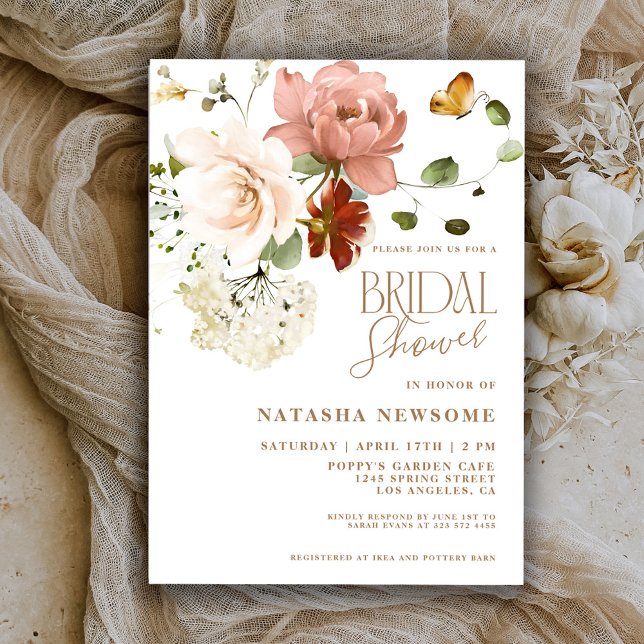 Invitation Elégante Fête des mariées de jardin fleuri Boho (Créateur téléchargé)