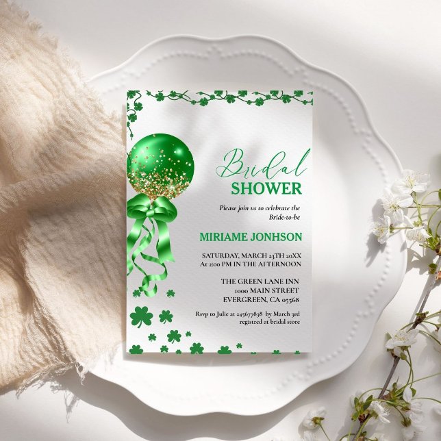 Invitation Élégante Fête des mariées de la Saint Patrick Sham (Créateur téléchargé)